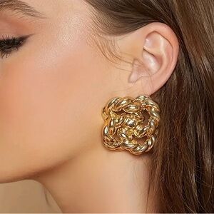 14K Plated Vintage Retro Style Geometric Earrings